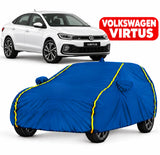 Volkswagen Virtus Car Body Cover | All Weather Resistant | Triple Stitched with Soft Cotton Lining | Side Mirror Pocket