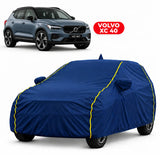 Volvo XC 40 Car Body Cover | All Weather Resistant | Triple Stitched with Soft Cotton Lining | Side Mirror Pocket (Black and Red)