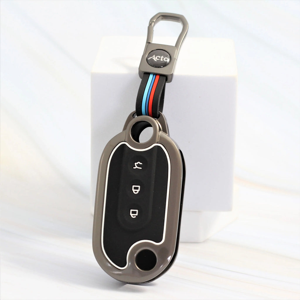 Metal Silicon Key Cover Fit for MG Comet EV Electric 3 Button Flip Key (Base VARIENT)