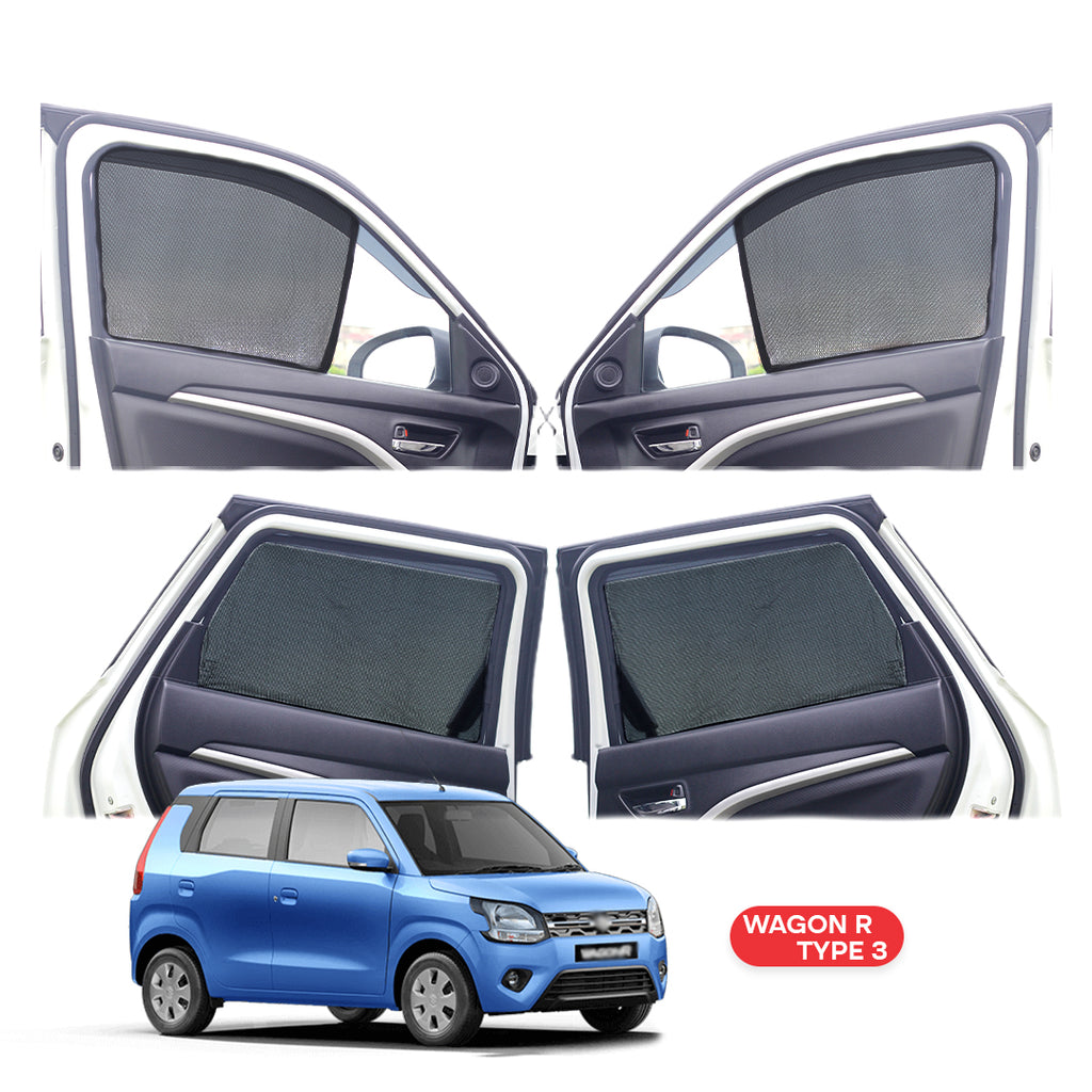 Wagon R Window Maruti Suzuki WagonR Half Window Curtain/Car Sunshades - 4 Pieces ...