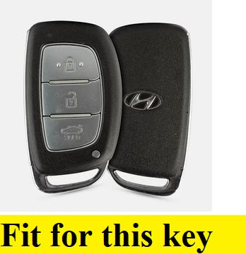 Metal Alloy Leather Keycase for Hyundai 3 ButtonSmart Key