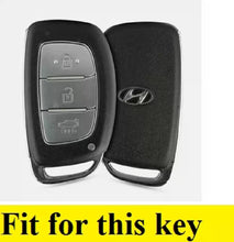Load image into Gallery viewer, Zinc Alloy Metal Soft Silicon Key Case for Hyundai Xcent | Exter | Creta | Venue | I-20 | Aura | I-10 Grand | Tucson | Nios | Verna | Elentra (3 Button Smart Key/ NOT FIT FOR FLIP KEY)