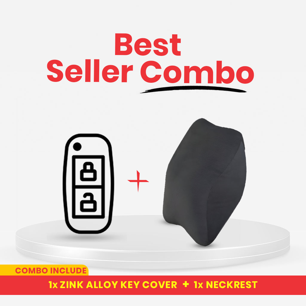 Zinc Alloy Metal Soft Silicon Key Case for Tata Altroz | Punch | Tiago | Bolt | Harrier | Tigor | Gravitas | Nexon | New Safari 4 Button Smart Key - TAN COLOR