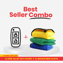Load image into Gallery viewer, Zinc Alloy Metal Soft Silicon Key Case for Tata Altroz | Punch | Tiago | Bolt | Harrier | Tigor | Gravitas | Nexon | New Safari 4 Button Smart Key - TAN COLOR