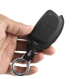 Carloginn PU-3D Leather Key Case for Hyundai 3 Button Flip Key