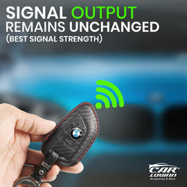 Carloginn PU-3D Leather Key Case for BMW 3 Button Smart Key