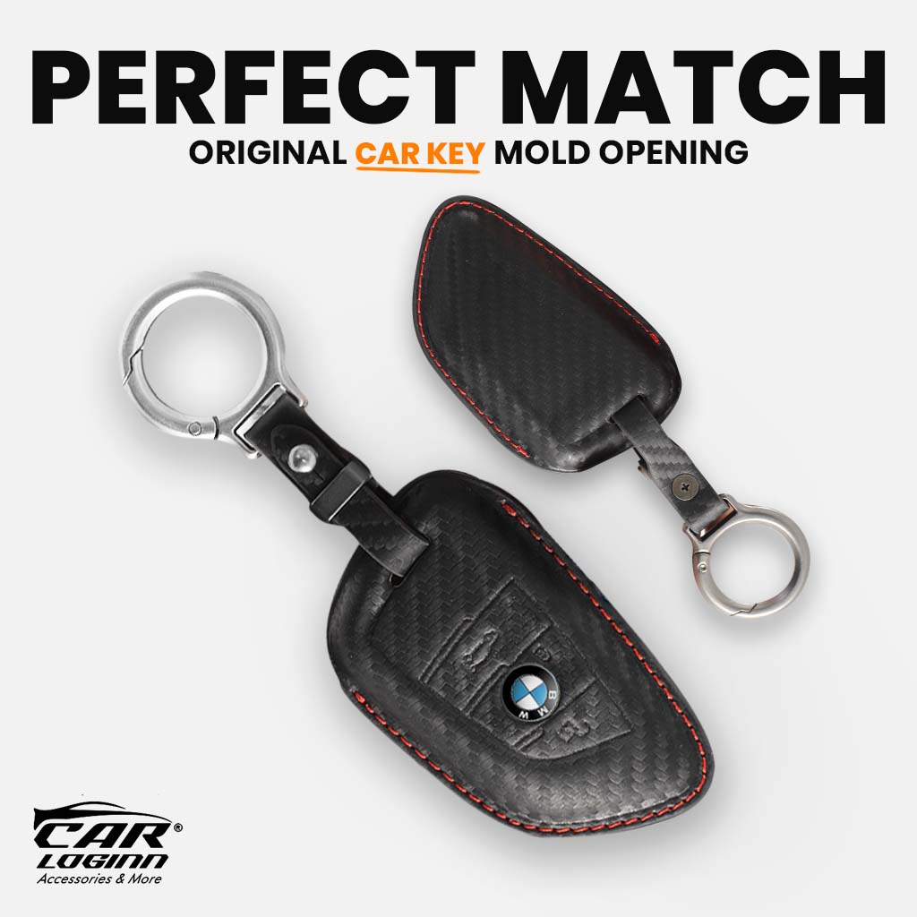 Carloginn PU-3D Leather Key Case for BMW 3 Button Smart Key