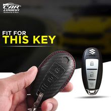 Load image into Gallery viewer, Carloginn PU-3D Leather Key Case for Maruti Suzuki 2 Button Smart Key
