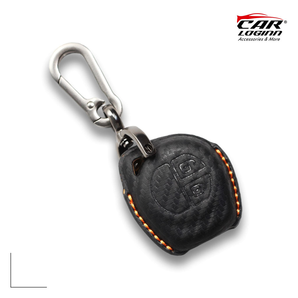 Carloginn PU-3D Leather Key Case for Maruti Suzuki 2 Button Key