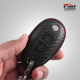 Carloginn PU-3D Leather Key Case for Maruti Suzuki 2 Button Smart Key