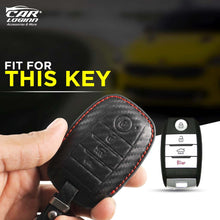 Load image into Gallery viewer, Carloginn PU-3D Leather Key Case for KIA 4 Button Smart Key