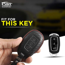 Load image into Gallery viewer, Carloginn PU-3D Leather Key Casefor Hyundai 3 Button Smart Key (PUSH START)