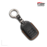 Carloginn PU-3D Leather Key Case for Honda 3 Button Smart Key