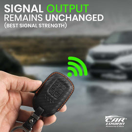 Carloginn PU-3D Leather Key Case for Honda 3 Button Smart Key