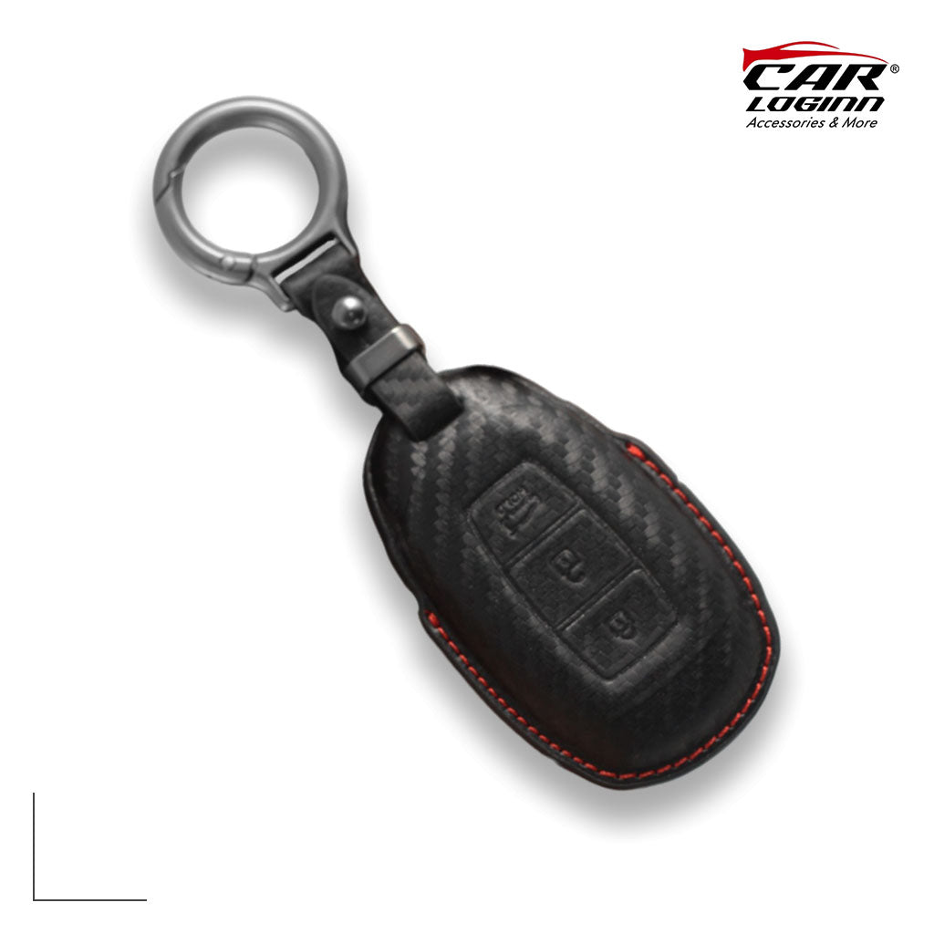 Carloginn PU-3D Leather Key Casefor Hyundai 3 Button Smart Key (PUSH START)