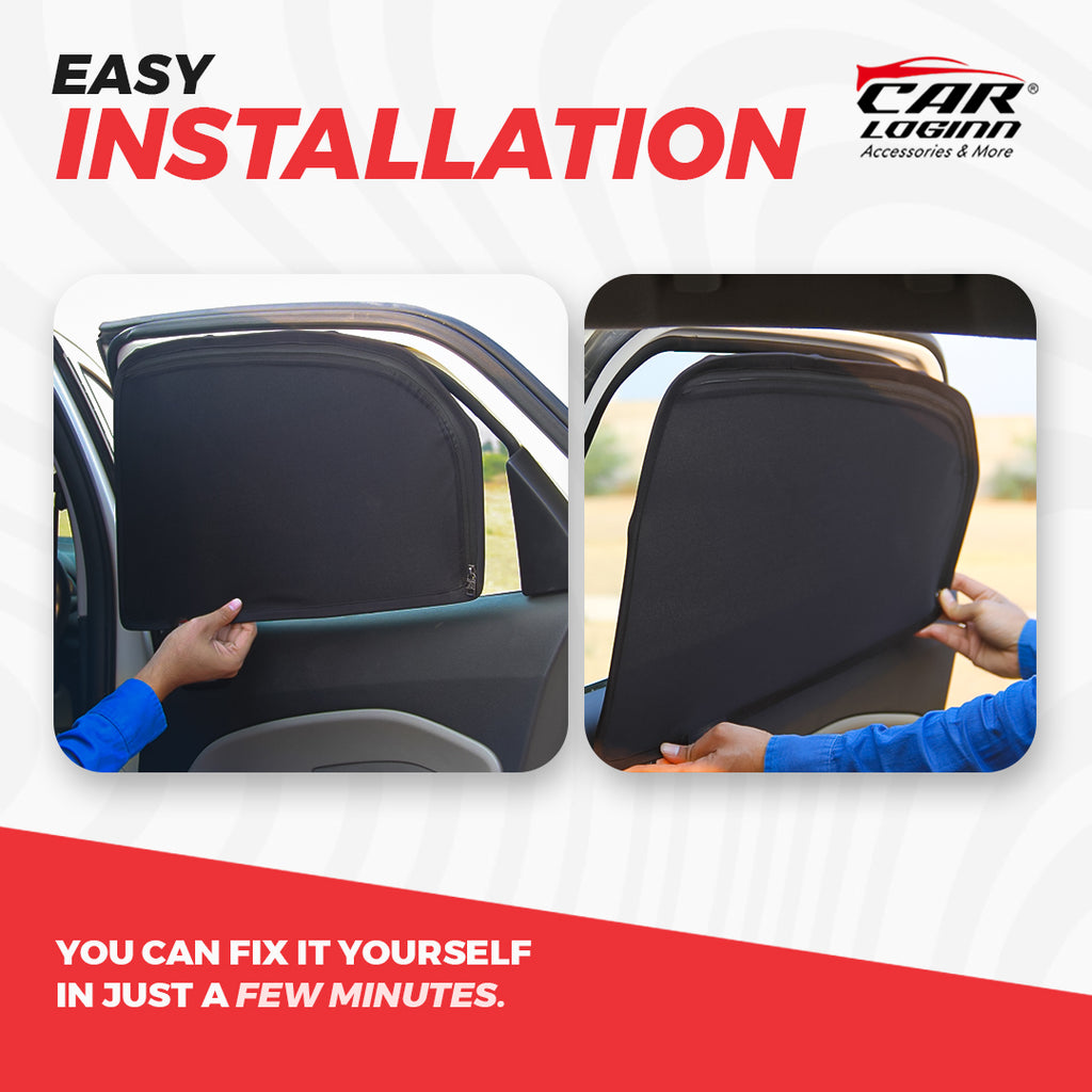 Maruti Suzuki WagonR Magnetic Window Curtain/Car Sunshades - 4 Pieces