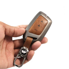 Load image into Gallery viewer, Metal Leather Key Case for MG Hector 3 Button Smart Key