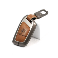 Load image into Gallery viewer, Metal Leather Key Case for MG Hector 3 Button Smart Key