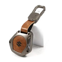 Load image into Gallery viewer, Metal Leather Key case for Maruti Suzuki  S-Presso | Baleno | Fronx | Ignis | Swift | Celerio | Ertiga | WagonR | XL 6 | Dezire | Brezza (2 Button)