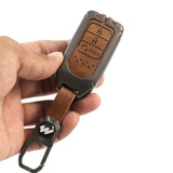 Metal Leather Key case for Honda Elevate | WR-V | Amaze | Honda city | CR-V - 3 Button