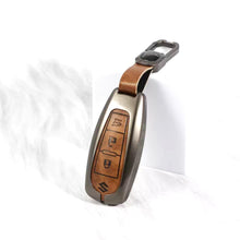 Load image into Gallery viewer, Metal Leather Key case for Maruti Suzuki Baleno | Vitara Brezza | S-Cross | Ciaz - (3 Button)