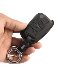 Load image into Gallery viewer, Carloginn PU-3D Leather Key Case for Skoda/Volkswagen 3 Button Flip Key