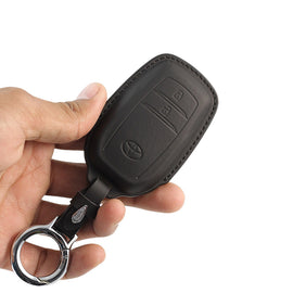 Carloginn PU-3D Leather Key Case for Toyota 2 Button Smart Key