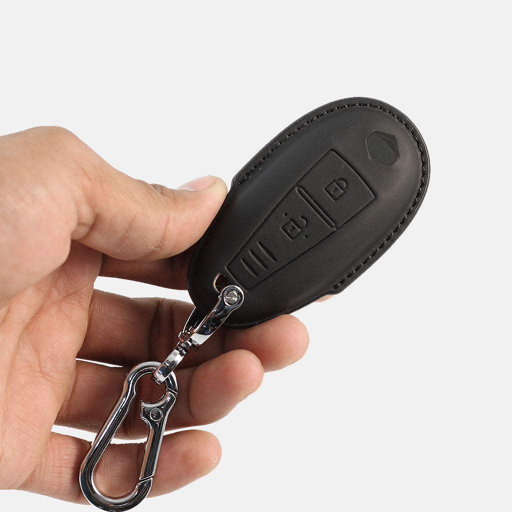 Carloginn PU-3D Leather Key Case for Maruti Suzuki 2 Button Smart Key