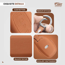 Load image into Gallery viewer, Carloginn PU-3D Leather Key Case for Hyundai 4 Button Smart Key (PUSH START)