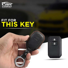 Load image into Gallery viewer, Carloginn PU-3D Leather Key Case for Maruti Suzuki 2 Button Smart Key