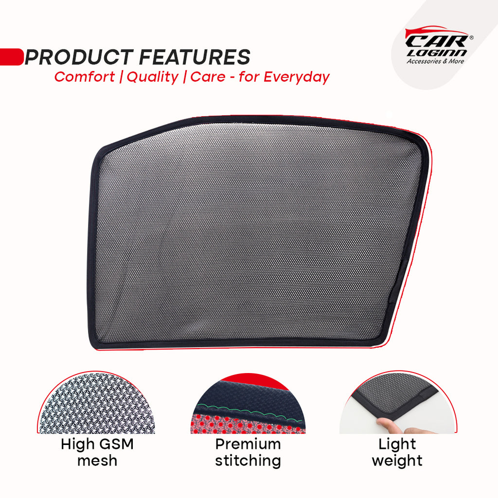 Tata Nexon Half Window Curtain/Car Sunshades - 4 Pieces