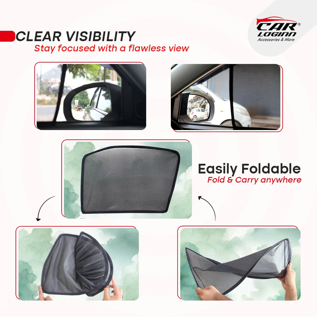 Ford Ecosport Half Window Curtain/Car Sunshades - 4 Pieces