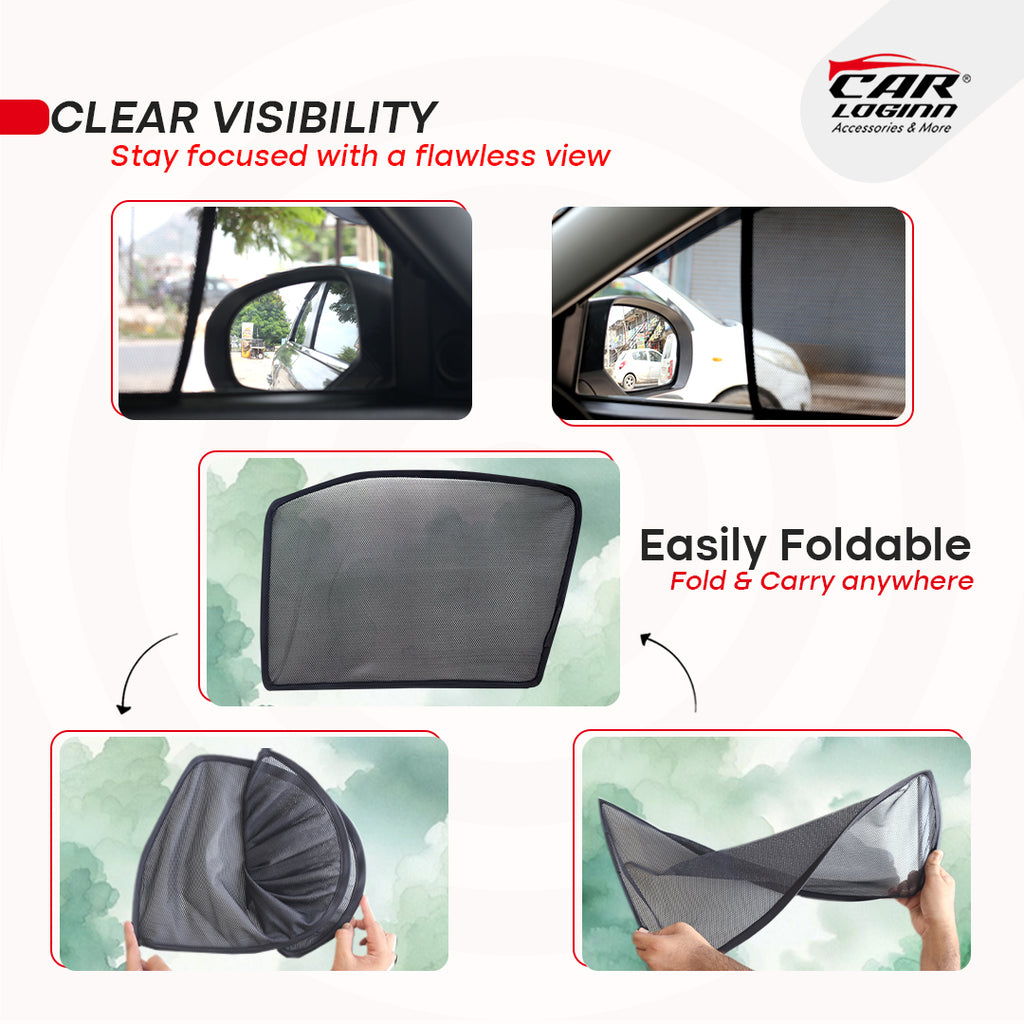 Maruti Suzuki Swift Dzire Half Window Curtain/Car Sunshades - 4 Pieces
