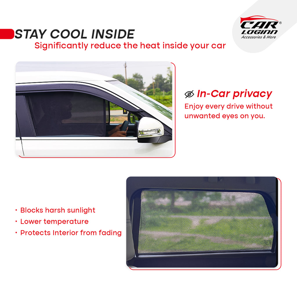 Tata Nexon Half Window Curtain/Car Sunshades - 4 Pieces