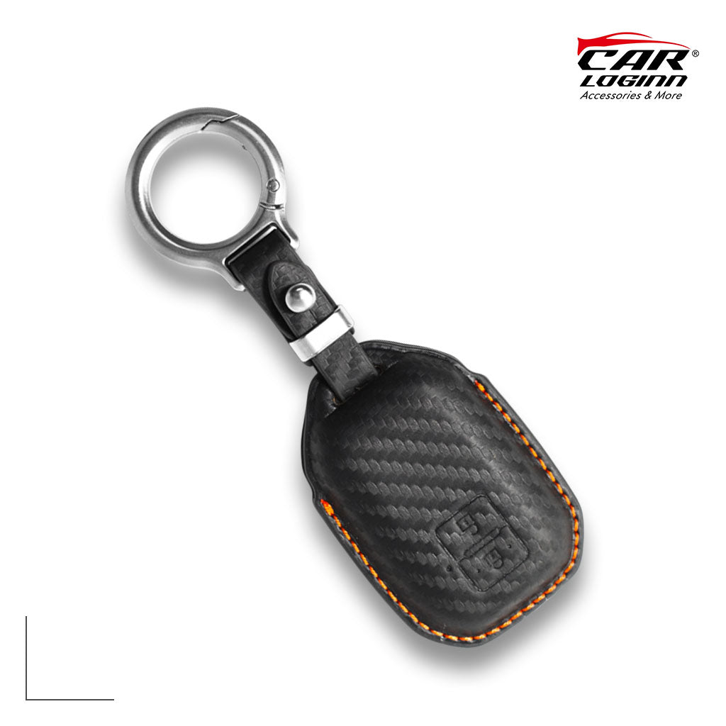 Carloginn PU-3D Leather Key Case for Maruti Suzuki 2 Button Smart Key