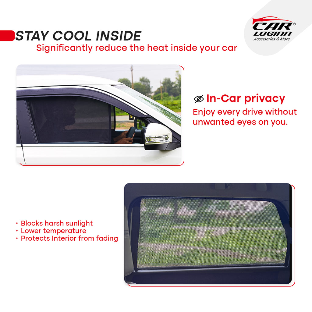 Maruti Suzuki Baleno Half Window Curtain/Car Sunshades - 4 Pieces