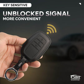 Carloginn PU-3D Leather Key Case for Toyota 3 Button Smart Key