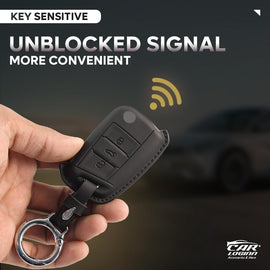 Carloginn PU-3D Leather Key Case for Skoda Kushaq | Skoda Kodiaq | Skoda Slavia | Octavia | Volkswagen Tiguan | Volkswagen Virtus | New Polo | New Vento 3 Button Flip Key