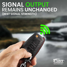 Carloginn PU-3D Leather Key Case for Toyota Innova Crysta | Corolla Altis Flip Key