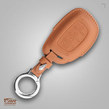 Load image into Gallery viewer, Carloginn PU-3D Leather Key Case for New Hyundai 4 Button Smart Key (PUSH START)