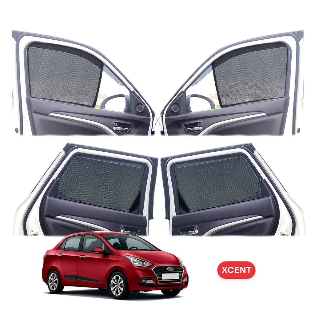 Hyundai Xcent Magnetic Window Curtain/Car Sunshades - 4 Pieces