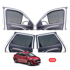 Hyundai Aura Half Window Curtain/Car Sunshades - 4 Pieces