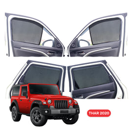 Mahindra Thar Half Window Curtain/Car Sunshades - 4 Pieces