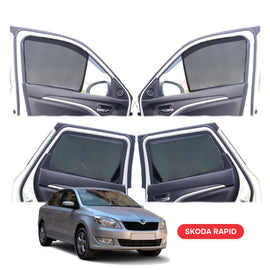 Skoda Rapid Half Window Curtain/Car Sunshades - 4 Pieces