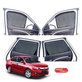 Honda Amaze Half Window Curtain/Car Sunshades - 4 Pieces