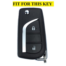 Load image into Gallery viewer, Metal Silicon Car Key Case Fit for Toyota Innova Crysta | Corolla Altis Flip Key (2 Button)