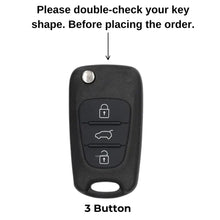 Load image into Gallery viewer, Metal Leather Key Case for Hyundai Old Verna | Old Elentra | Old i20 | Old i10 (Flip Key)