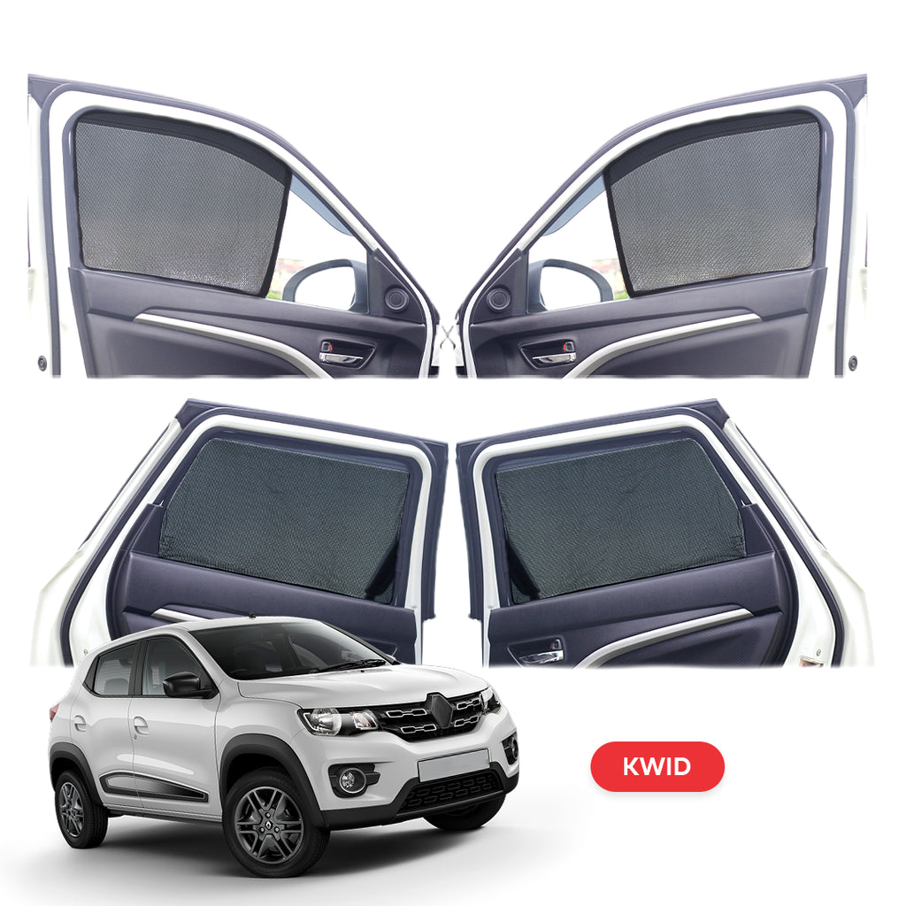 Renault Kwid Half Window Curtain/Car Sunshades - 4 Pieces