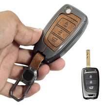 Load image into Gallery viewer, Metal Leather Key Case for Hyundai New Venue | New i20 | Verna 2020-21 | Old Verna Flip Key