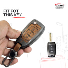 Load image into Gallery viewer, Metal Leather Car Key Case for Hyundai New i20 2023 | Verna 2020-21 | Old Verna Flip Key